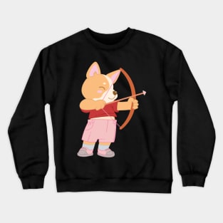 Archery Cute Puppy Dog Player - Girl Kids gift design Crewneck Sweatshirt